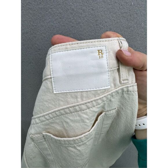 R13 Women’s Kick Fit Flare Jeans in Kent Ecru Cream Size 25 - Picture 12 of 15